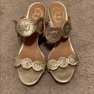 Jack Rogers Platinum Wedge Sandals
